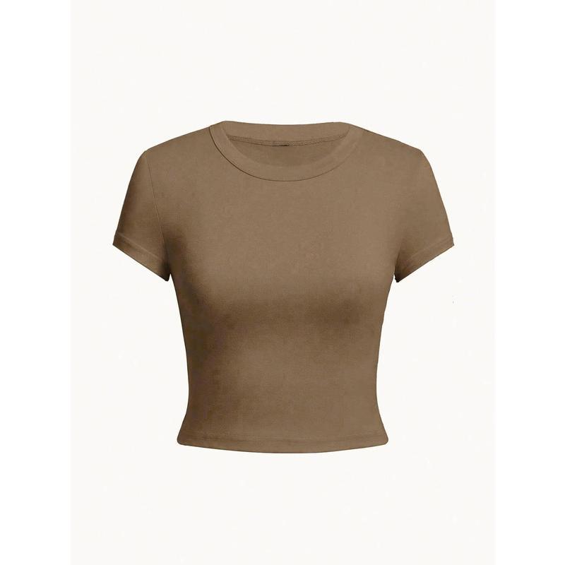 Fitted Round Neck Cotton T-Shirt