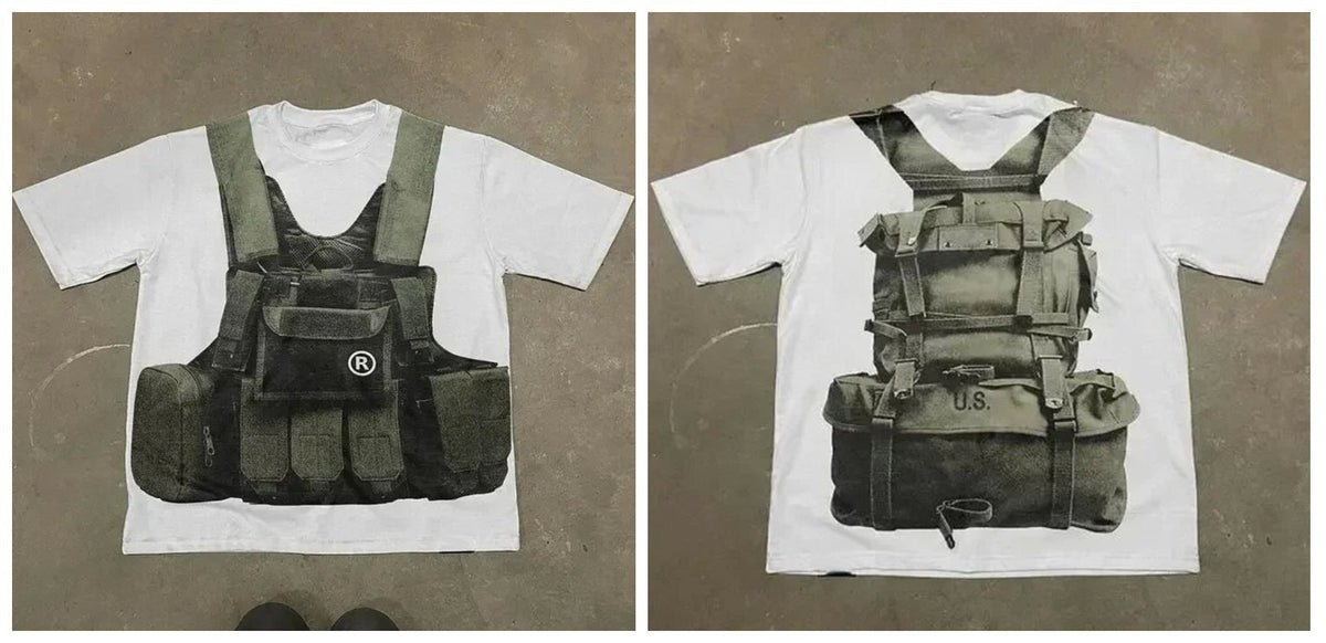 Gothic Graphic Print Men's T-Shirt Y2K Streetwear Short Sleeve