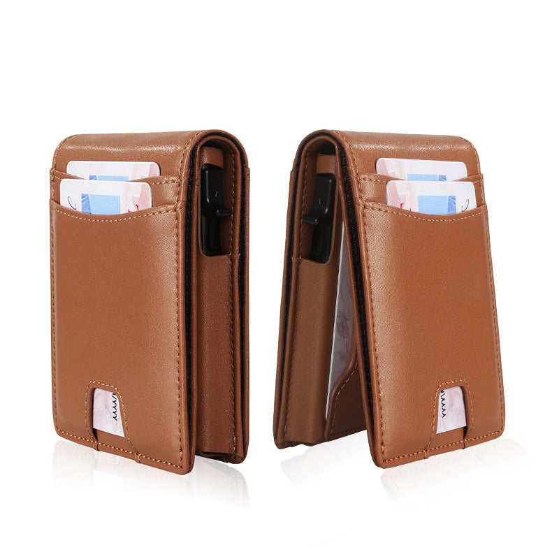 Mens Anti-Degaussing Microfiber Leather Wallet