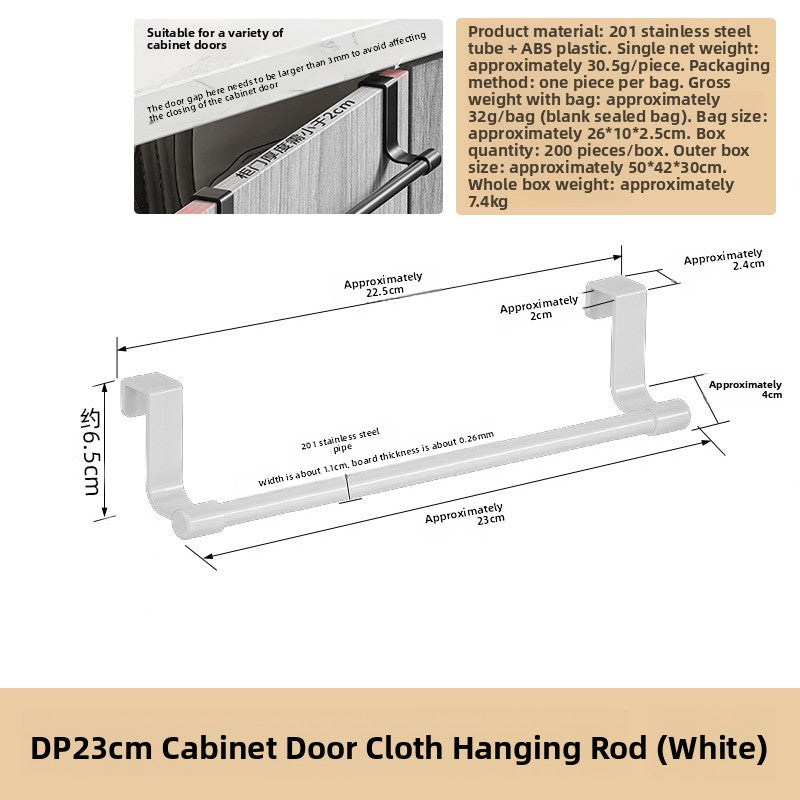 Stainless Steel Door Mounted Towel Rack