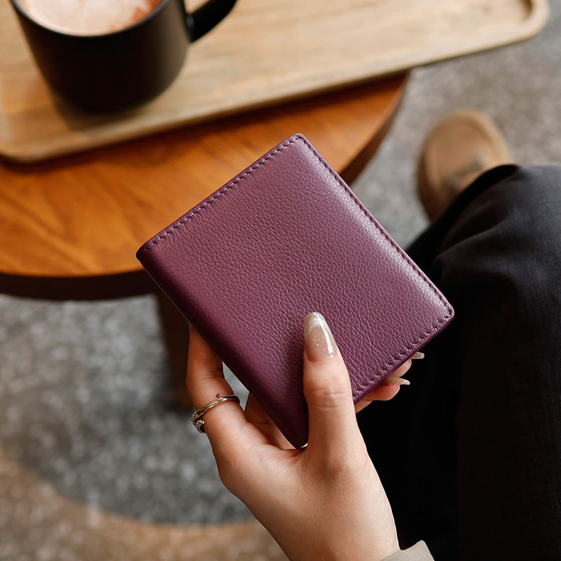 Genuine Leather Women Wallet with Magnetic Closure
