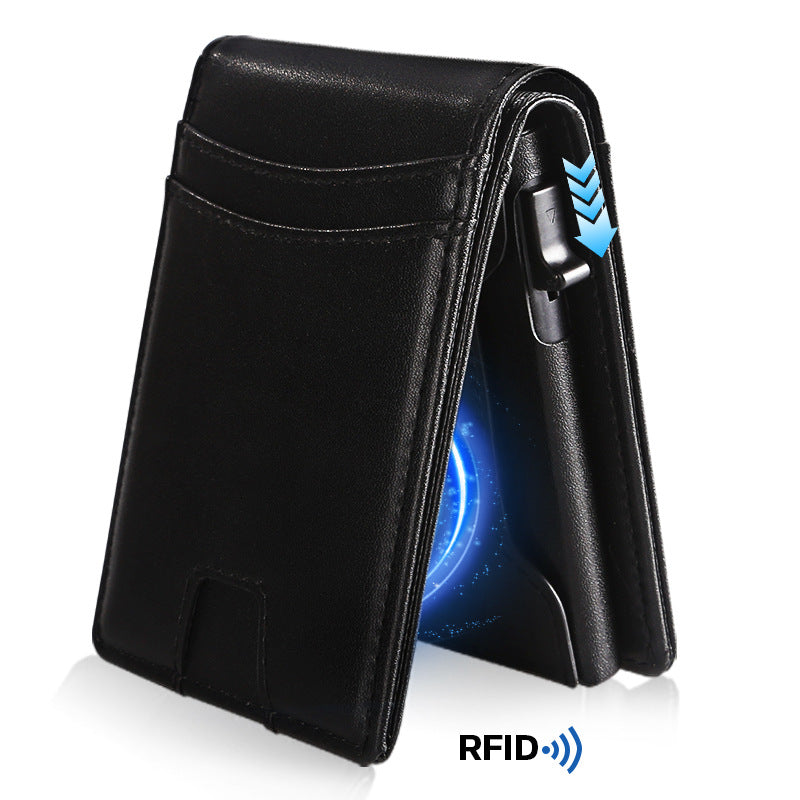 Mens Anti-Degaussing Microfiber Leather Wallet
