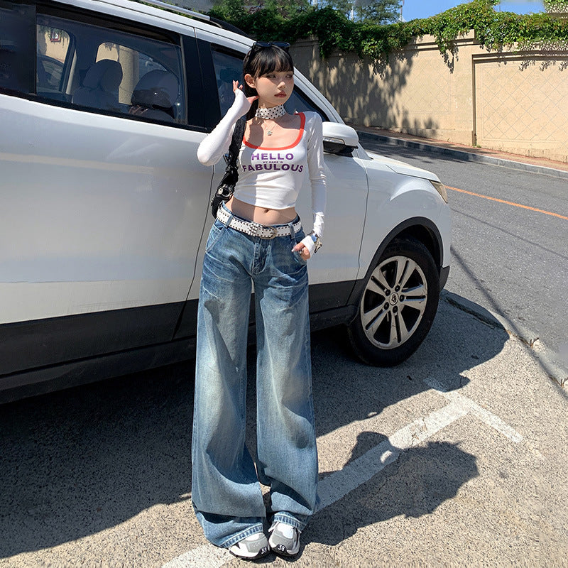 Retro Low-Waisted Bootcut Jeans for Women