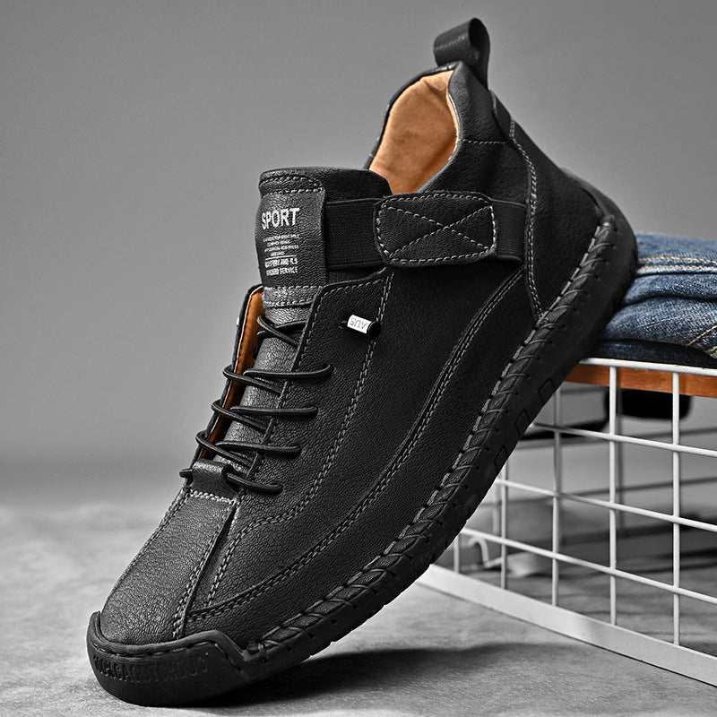 Popular Cross-Border Large-Size Unisex Mid-Top Martin Boots Outdoor Casual Shoes Workwear Stitched Men's Shoe