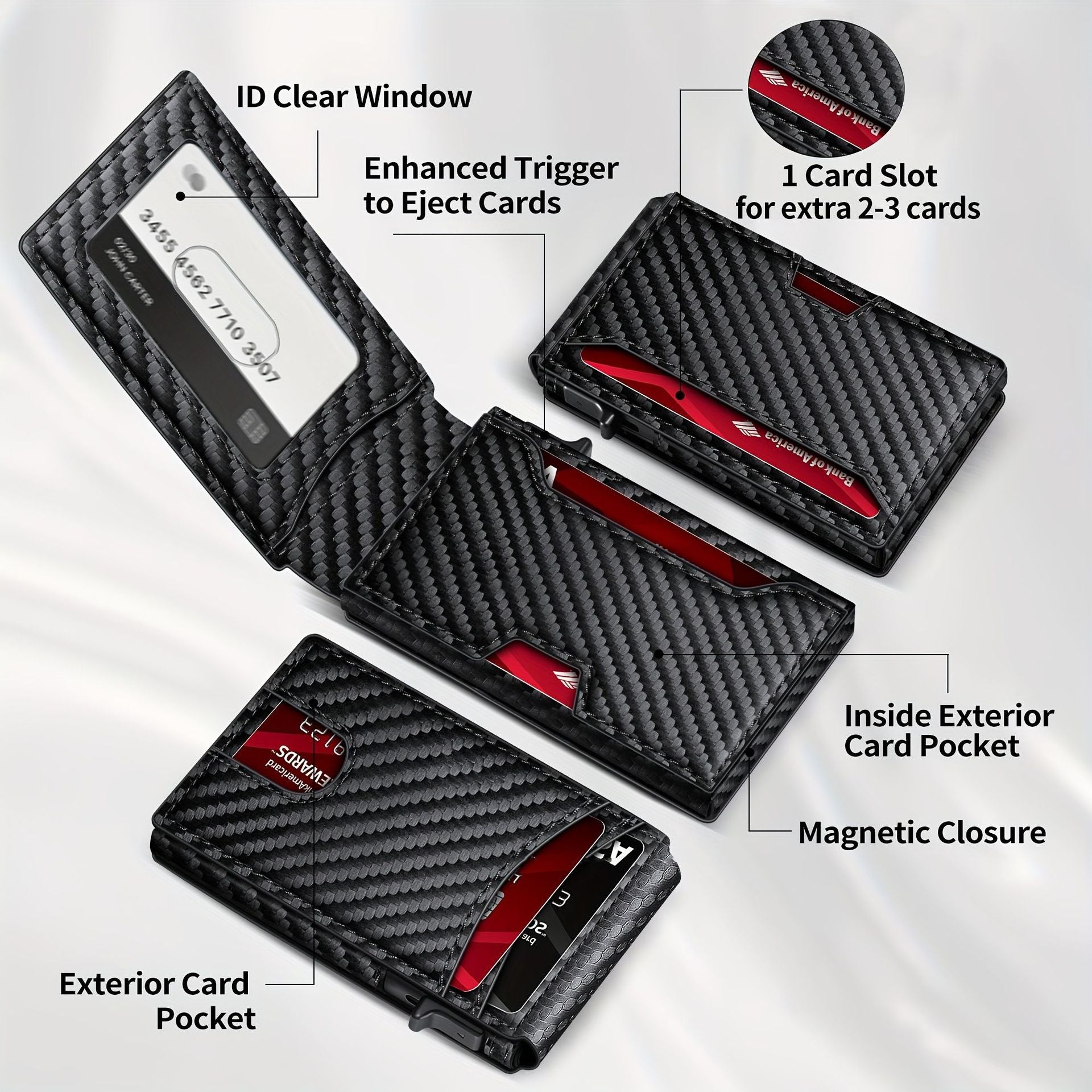 Carbon Fiber Bifold Wallet with Magnetic Closure