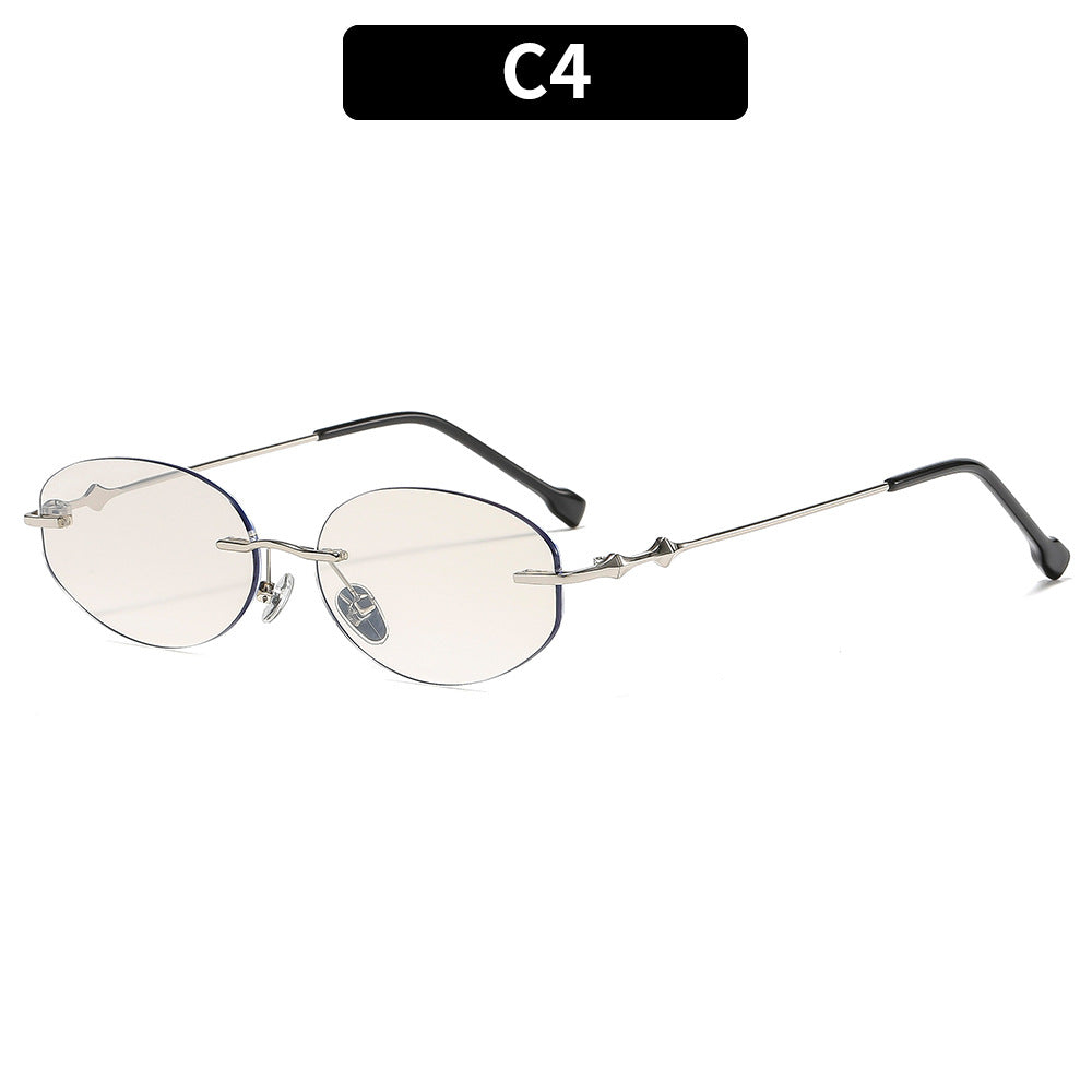 Frameless Oval UV400 Sunglasses