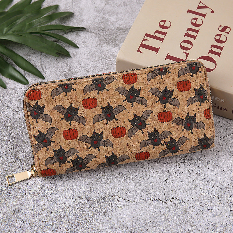 Halloween Pattern Long Wallet with Zipper