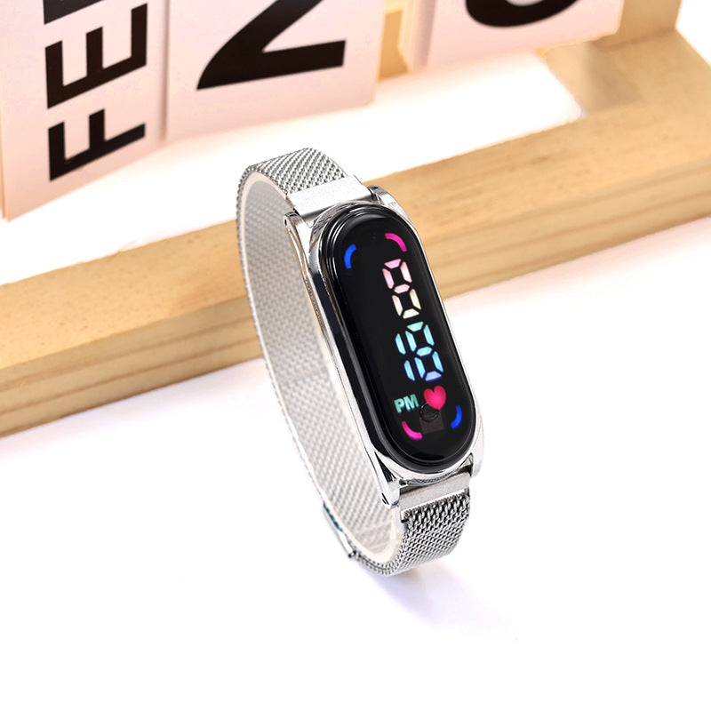 LED Electronic Watch with Color Lights and Magnetic Strap