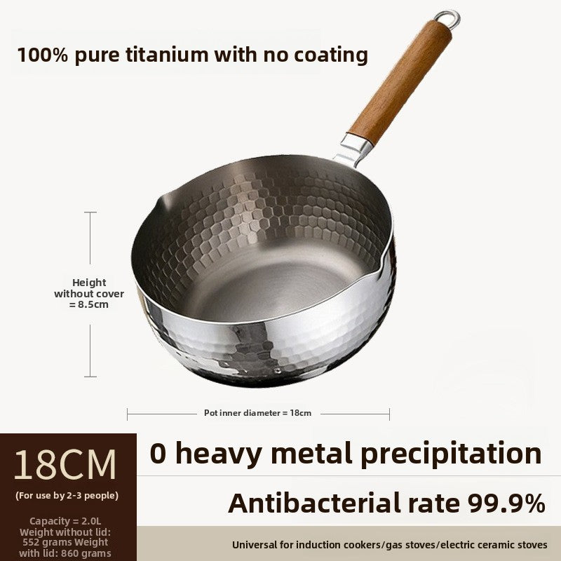 Pure Titanium Hammered Texture Cooking Pot with Steamer