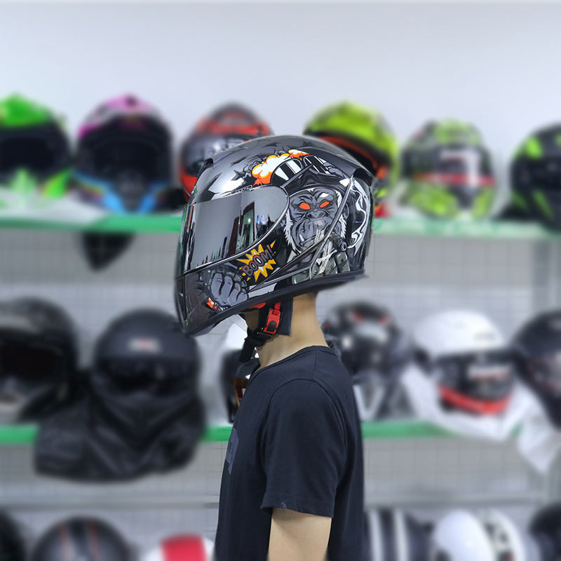 Full Face Bicycle Helmet with Dual Lenses