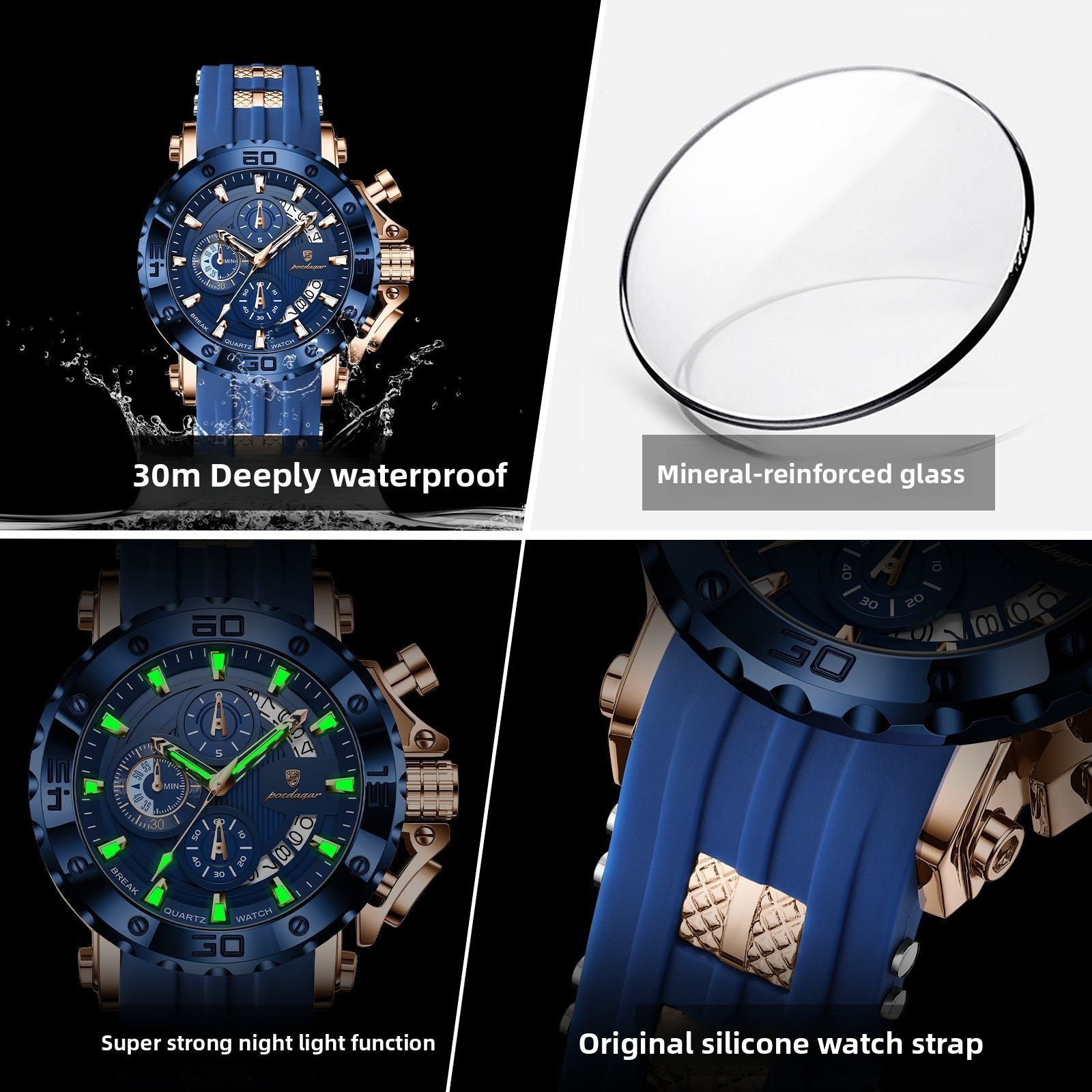 Multifunction Sports Chronograph Watch