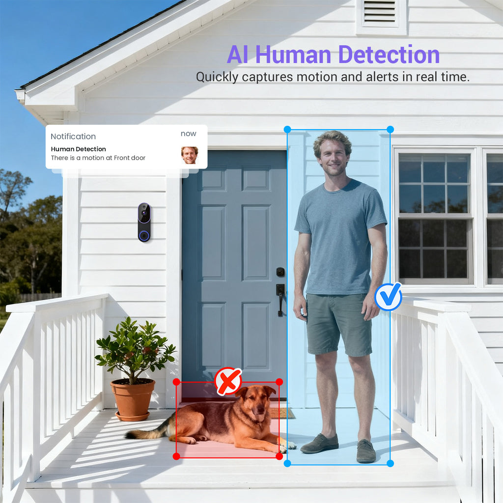 Video Doorbell Camera with Voice Intercom, Monitoring, Wifi, Hd Night Vision, Smart Doorbell, Electronic Peephole