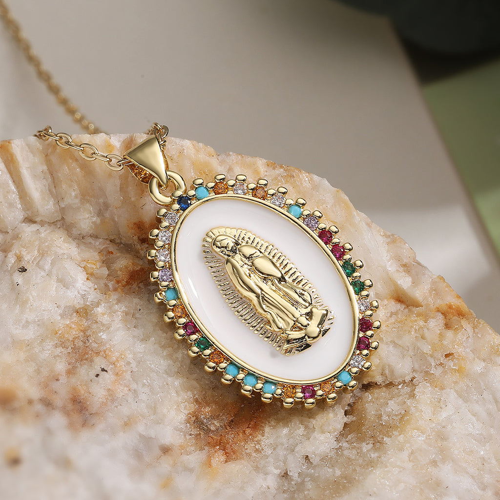 Geometric Zirconia Pendant Necklace