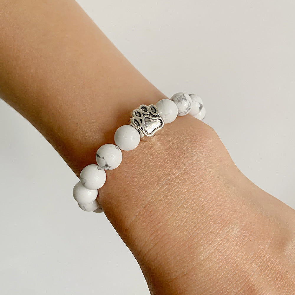Elastic Stone Bead Bracelet Vintage Unisex Jewelry