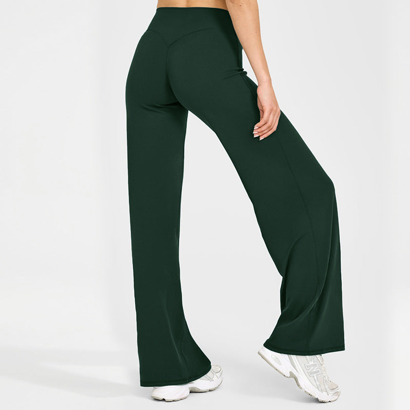 Loose Straight Leg Yoga Pants for Women High Waist Tummy Control Breathable Fitness Leggings