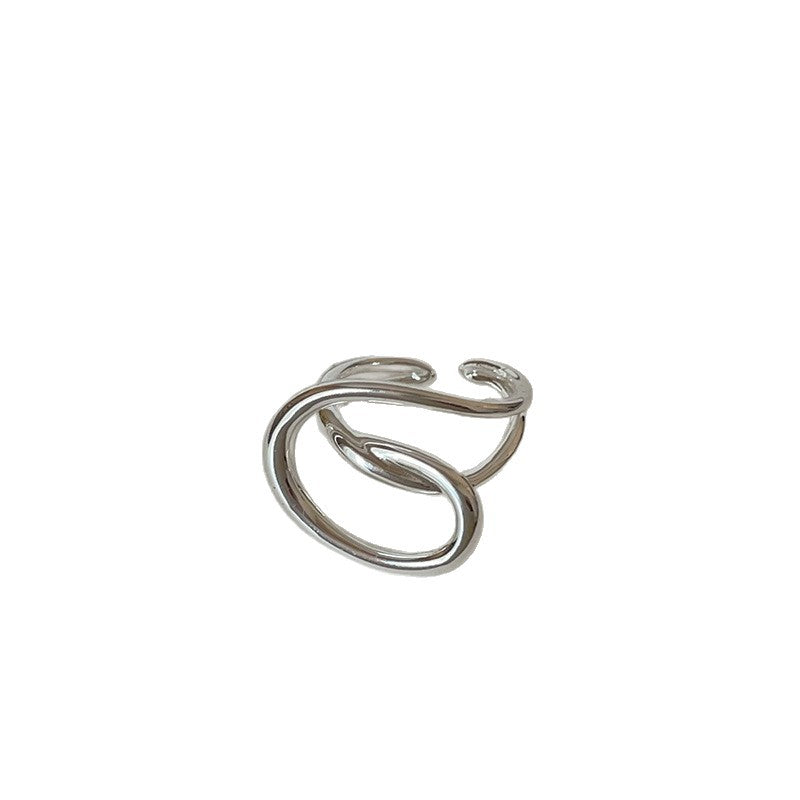 Simple Design Hollow Metal Ring for Women