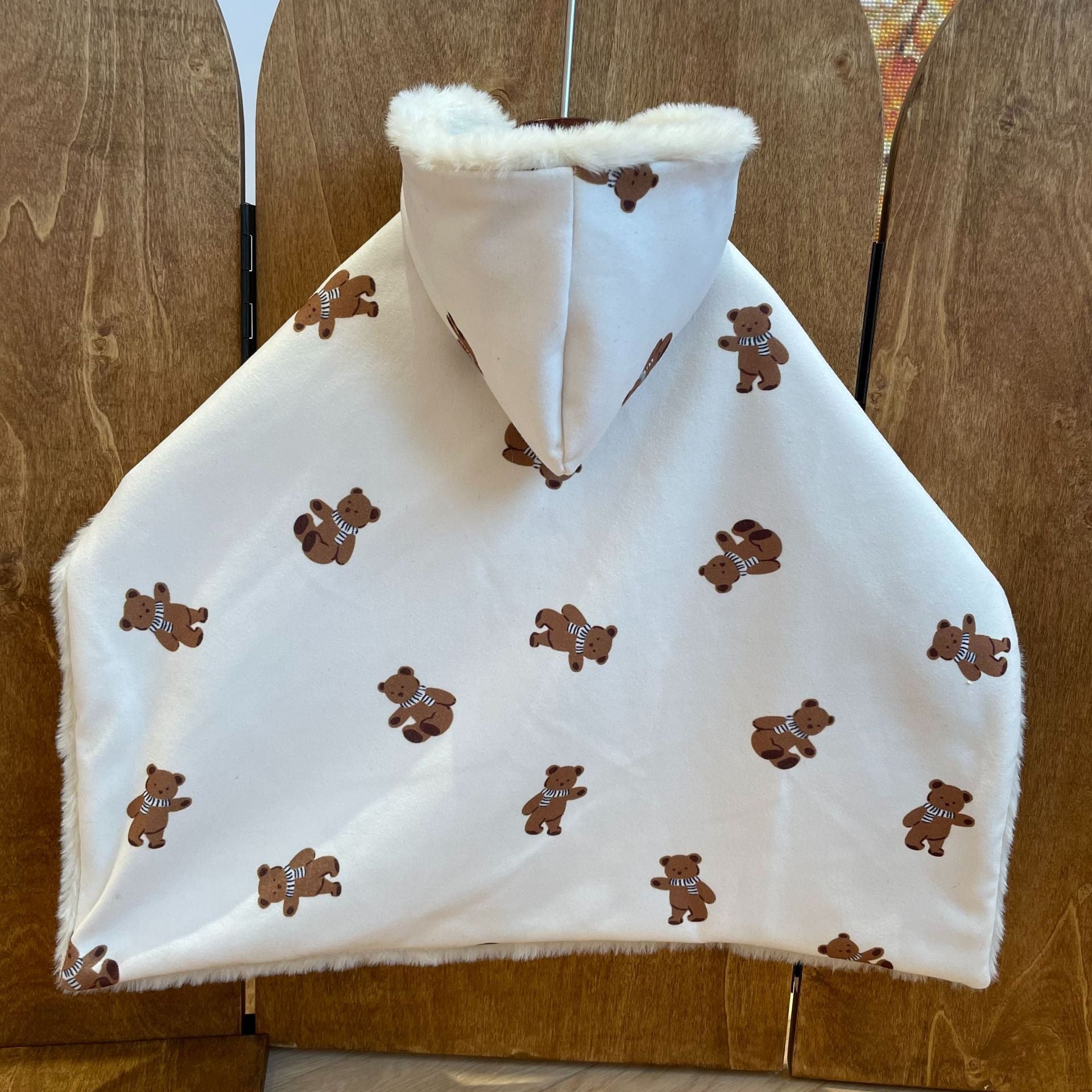 Double-sided wrap scarf teddy bear pet blanket cape