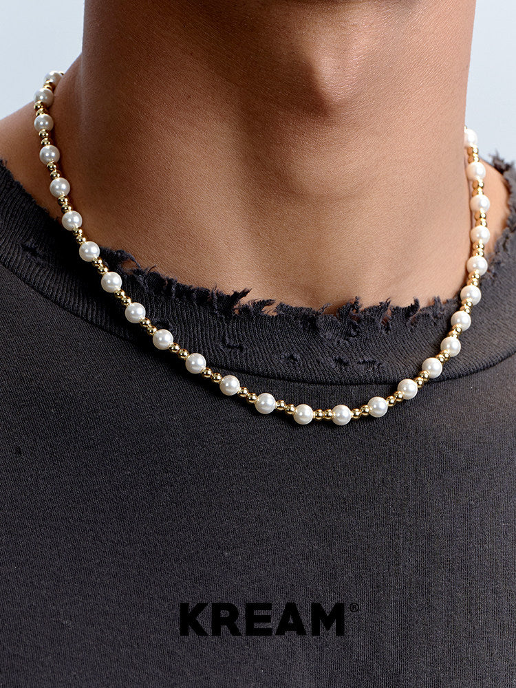 Gold Plated Shell Pearl Unisex Necklace