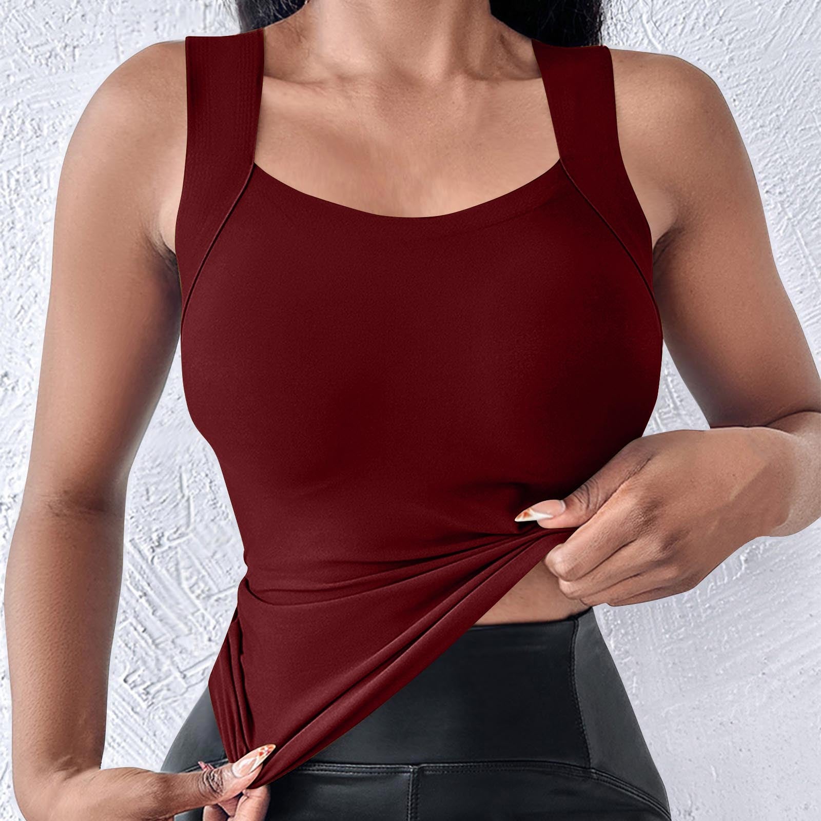 Women's solid-color patchwork sleeveless fashionable tank top