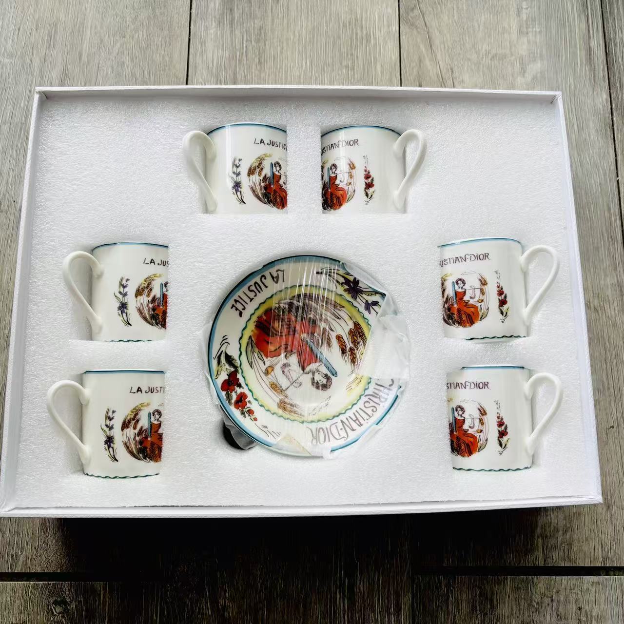 European Retro Ceramic Coffee Cup and Saucer Set