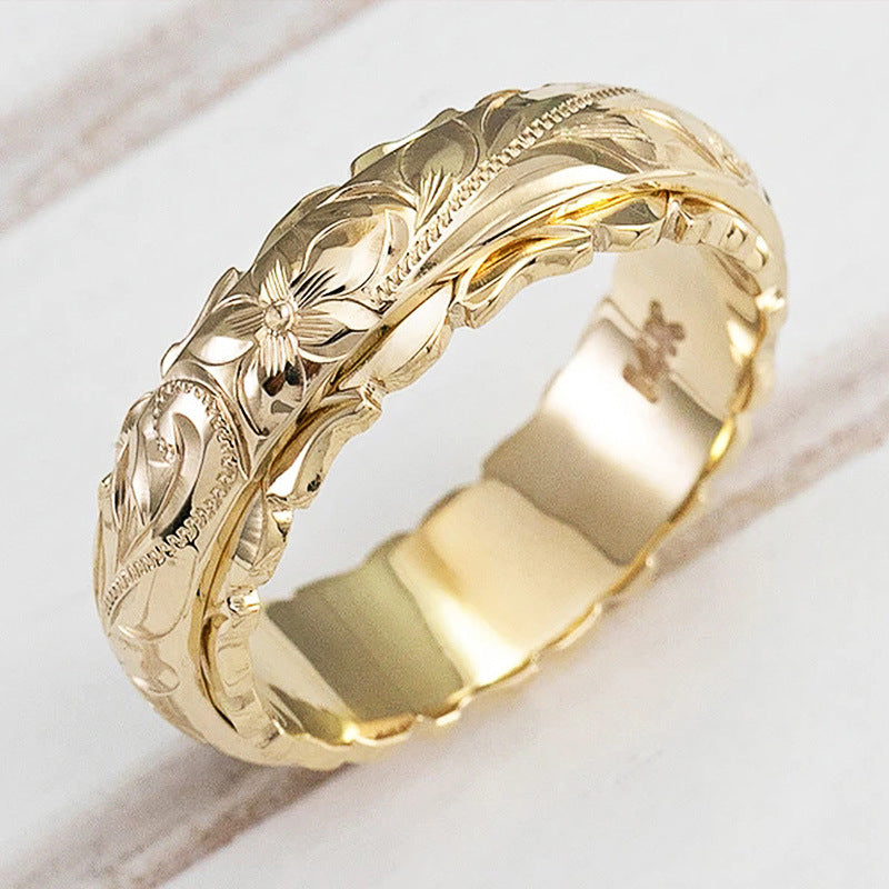 Electroplated Copper Rose Flower Ring