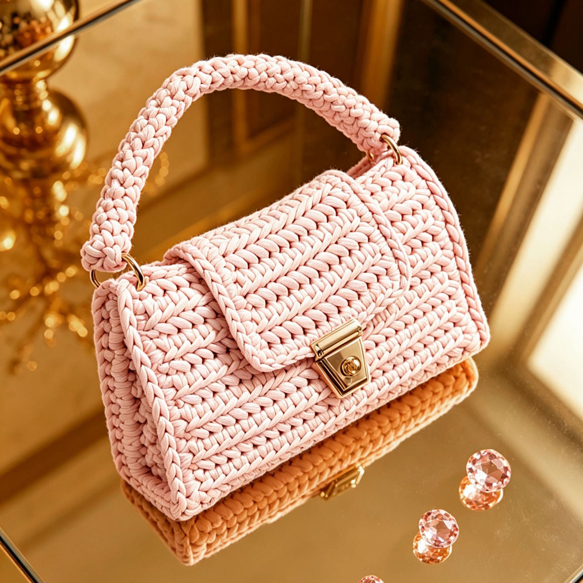 Handmade Wool Crochet Shoulder Bag