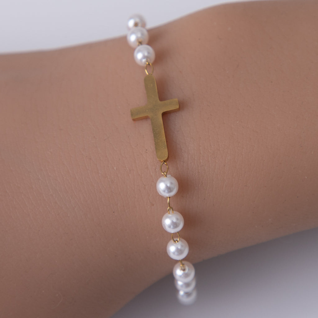 Religious Cross Stainless Steel Jewelry Bracelet