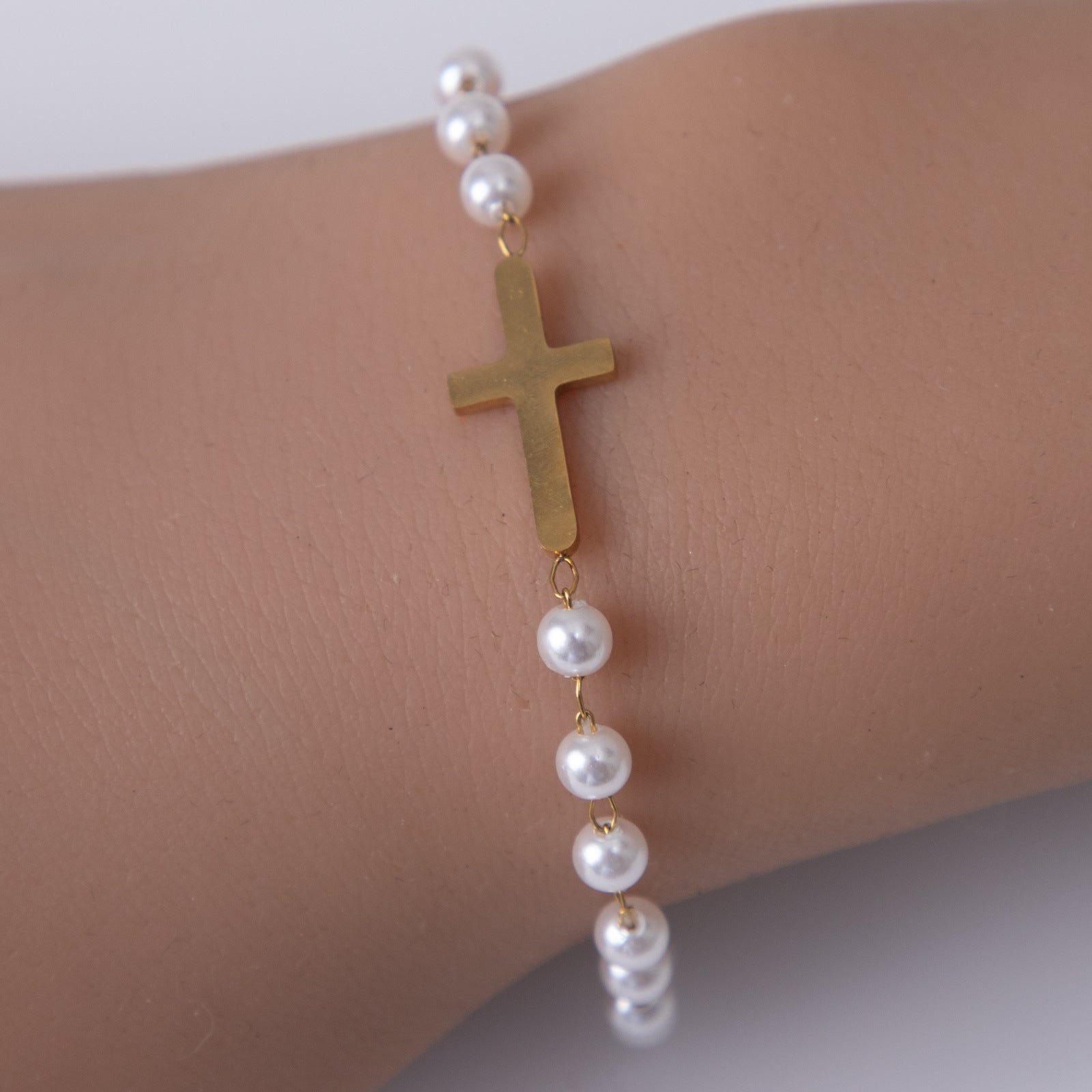 Religious Cross Stainless Steel Jewelry Bracelet