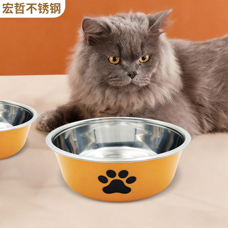 Stainless Steel Pet Bowl, Double-Layer Plastic Dog Bowl, Cat Bowl, Feeding Bowl for Food and Water, Pet Feeding Bowl, Cat Bowl Wholesale