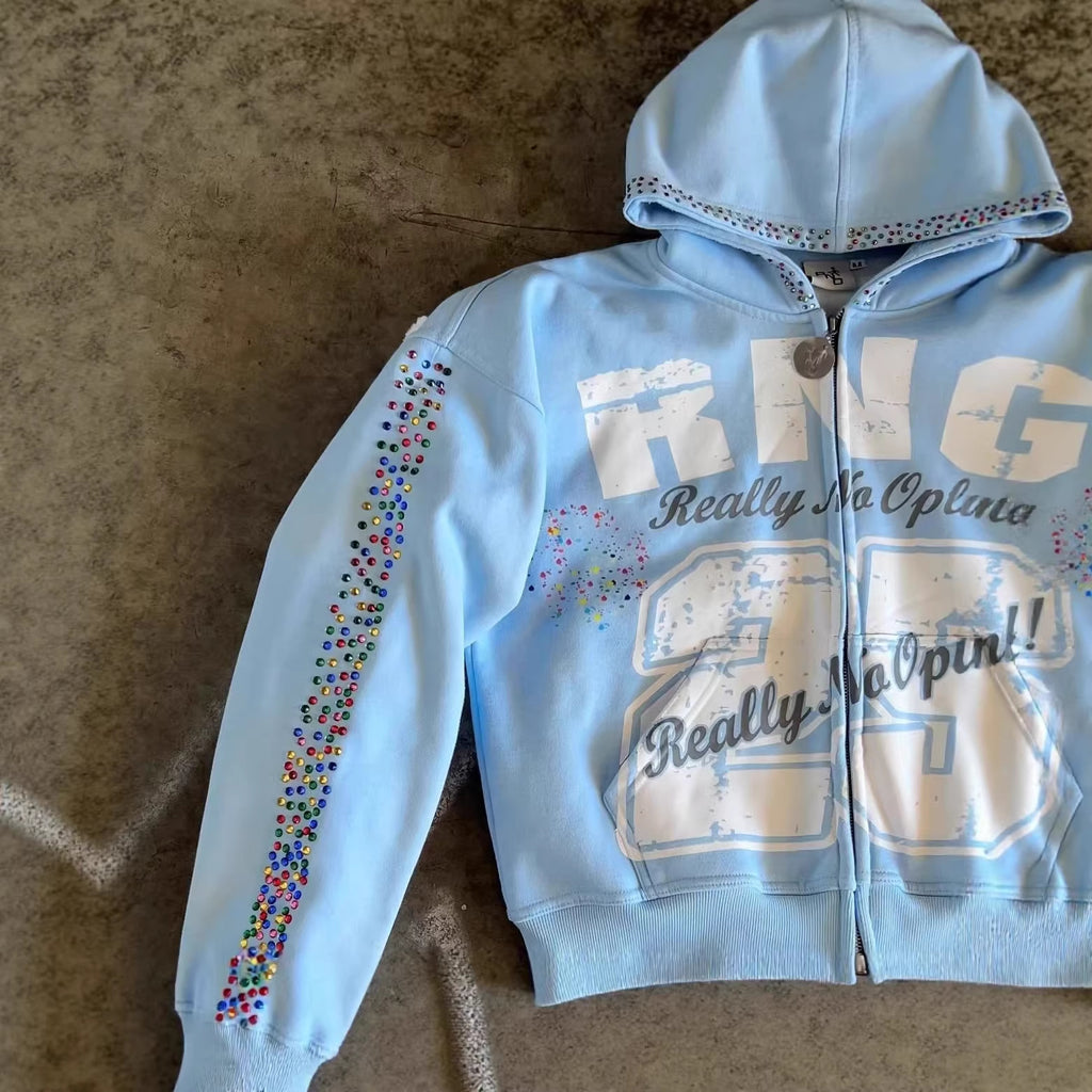Retro Hooded Cardigan Unisex Casual Sweatshirt