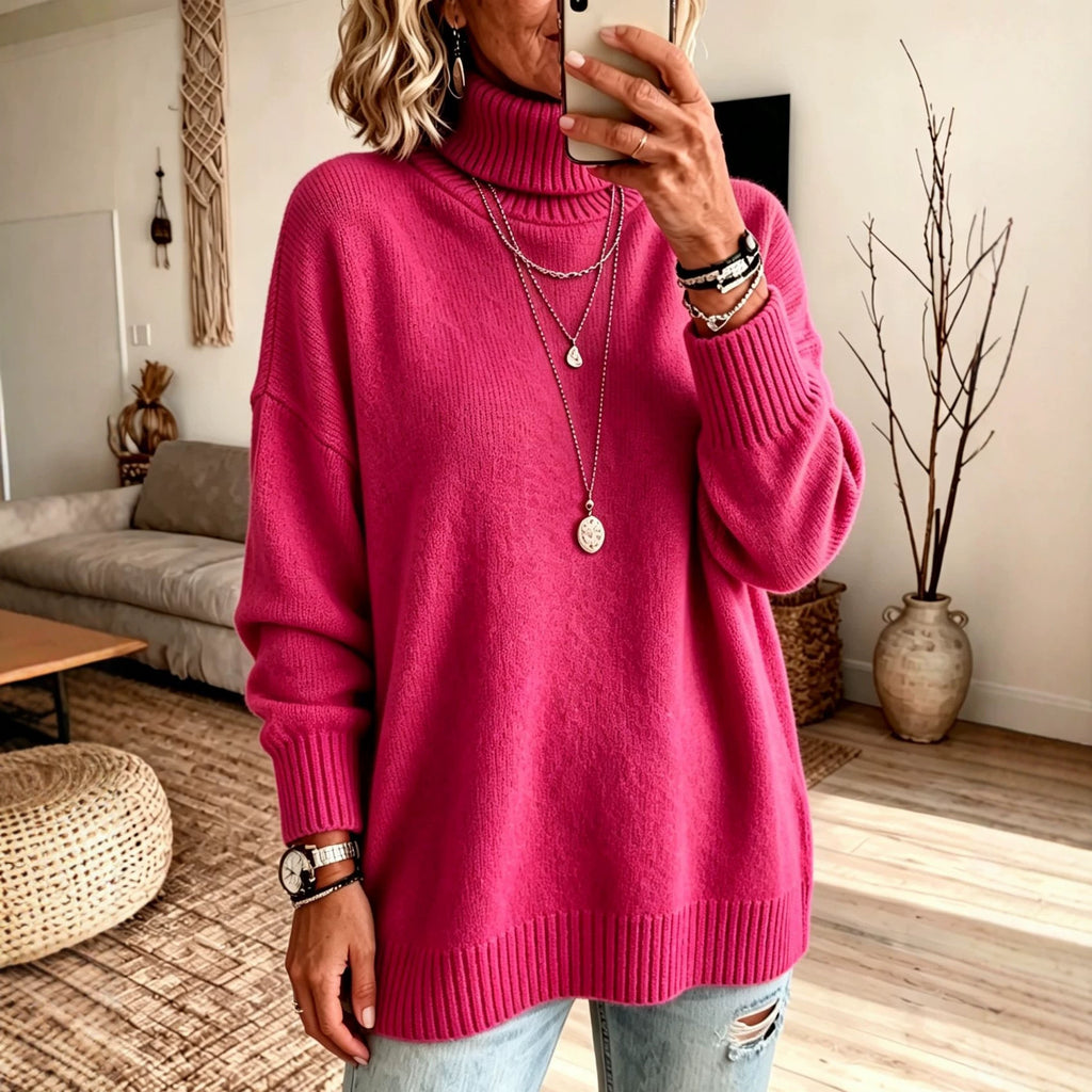 Women's High-Neck Knit Sweater