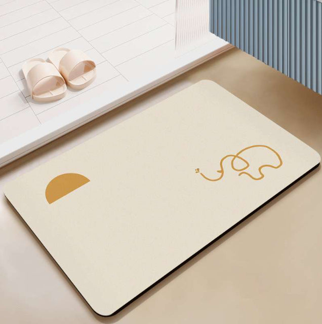 Japanese-style simple shower room door, absorbent floor mat household entrance, entrance cat floor mat solid color bathroom door mat