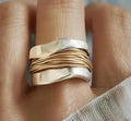 Two-Tone Minimalist Wide Band Ring