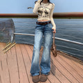 Retro Low-Waisted Bootcut Jeans for Women