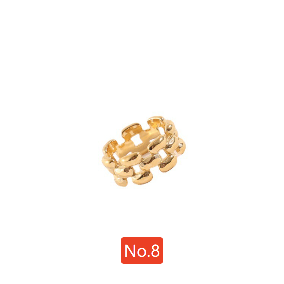 Titanium Steel Gold Plated Chain Ring