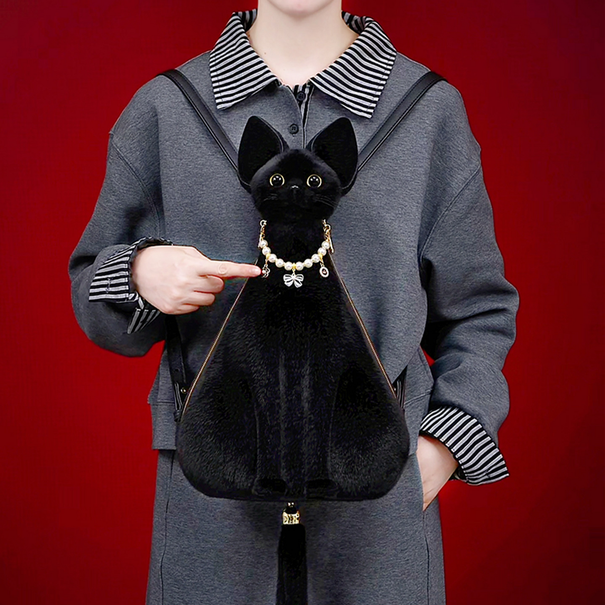 Realistic Cat Backpack