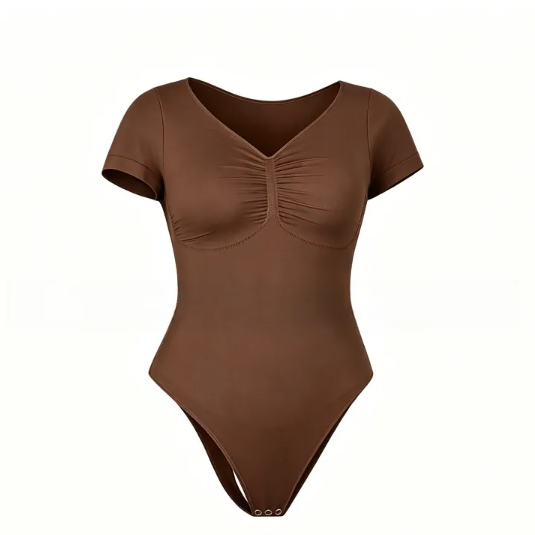 Seamless Shaping Bodysuit with V-Neck
