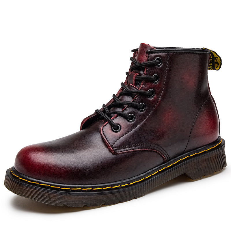 Men's Leather Martin Boots Mid Top Work Boots