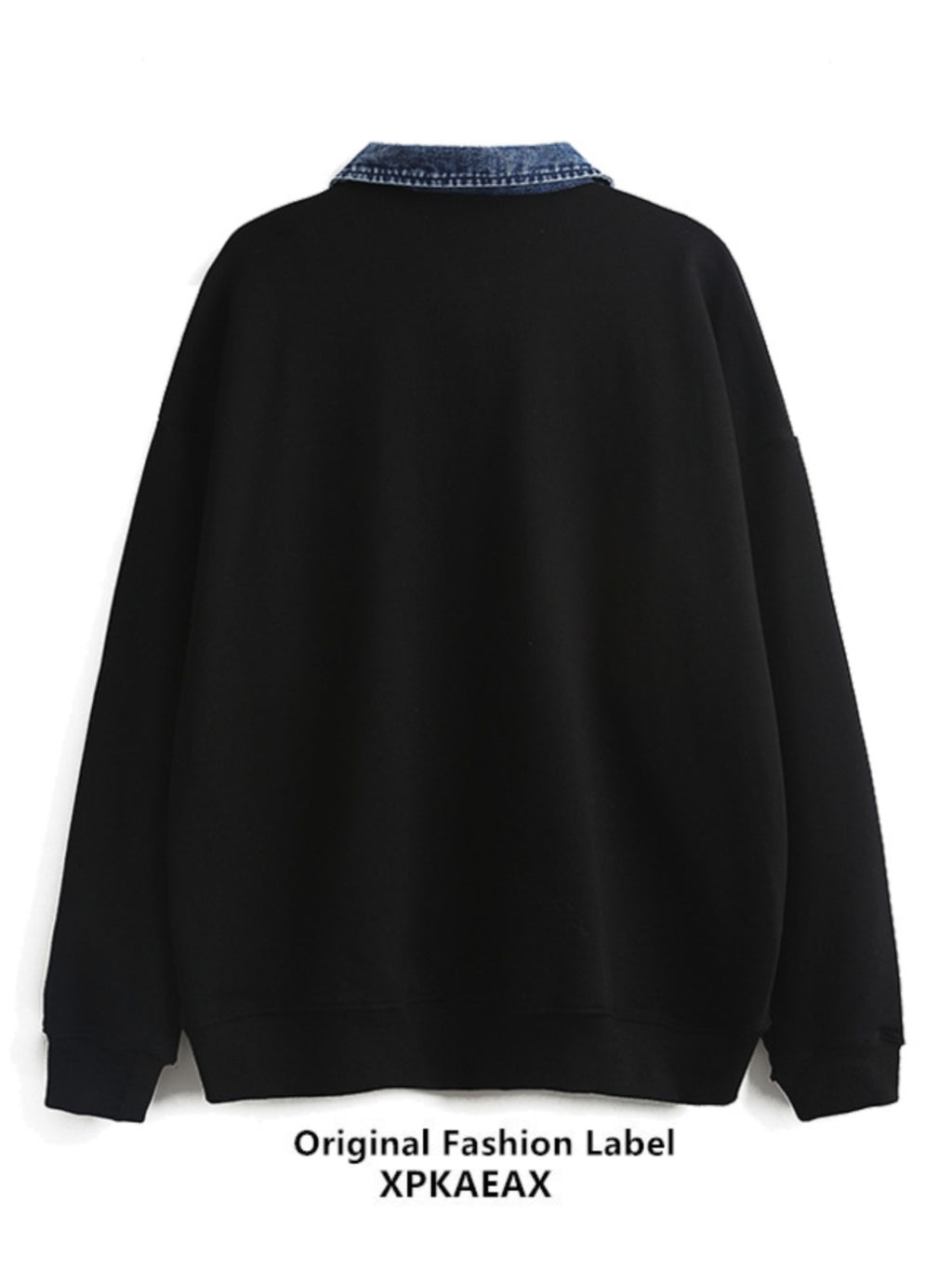 Denim Lapel Polo Shirt Oversize Unisex