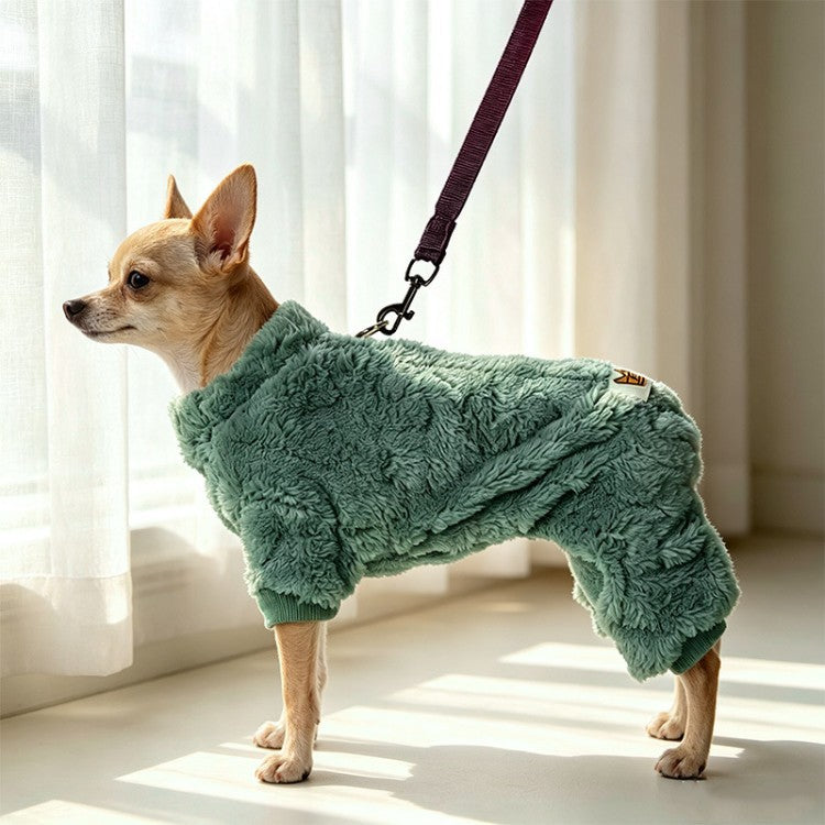 Fleece Lined Cable Knit Four Leg Dog Suit