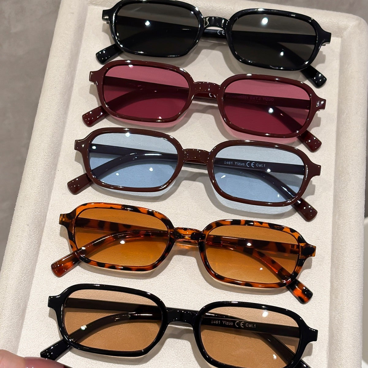Cat-Eye Sunglasses for Women Men UV400 Protection Square Frame