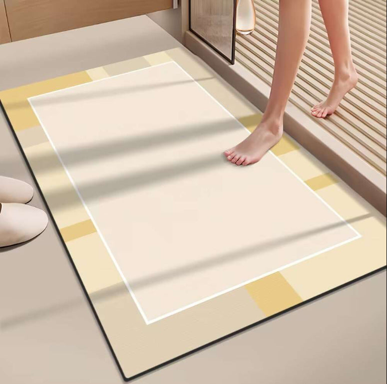 Japanese-style simple shower room door, absorbent floor mat household entrance, entrance cat floor mat solid color bathroom door mat