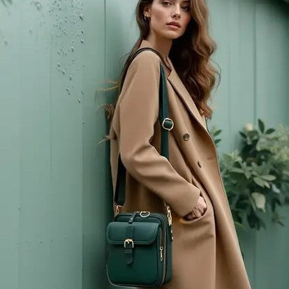 Unisex PU Leather Crossbody Messenger Bag