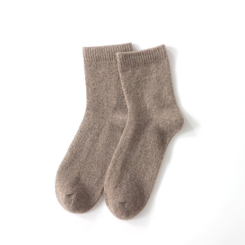 Cashmere Women's Mid-Length Thin Socks for Warmth and Comfort