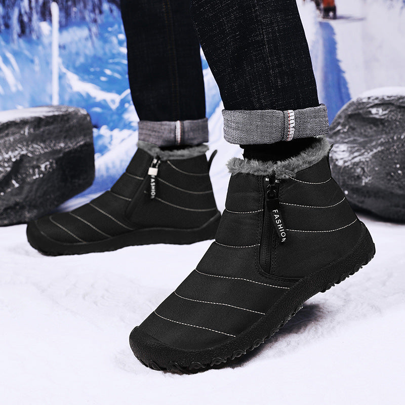 Waterproof snow boots for men, large-size cotton shoes, unisex footwear, lined men?s shoes for outdoor use