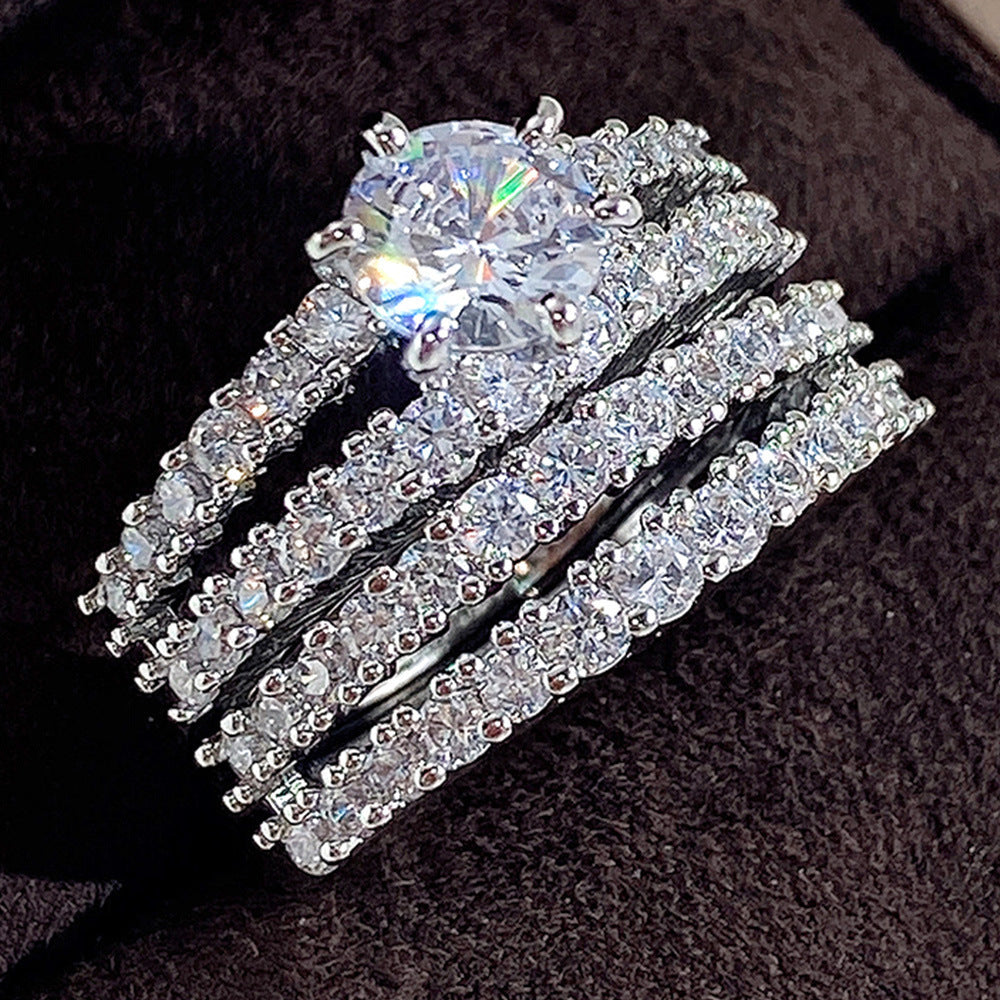 Zircon Double Layer Engagement Ring