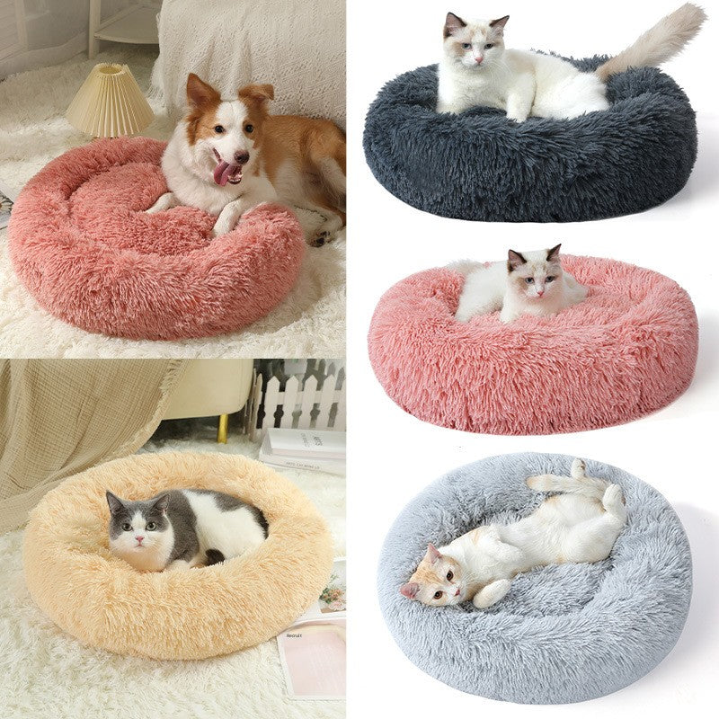 Plush pet bed