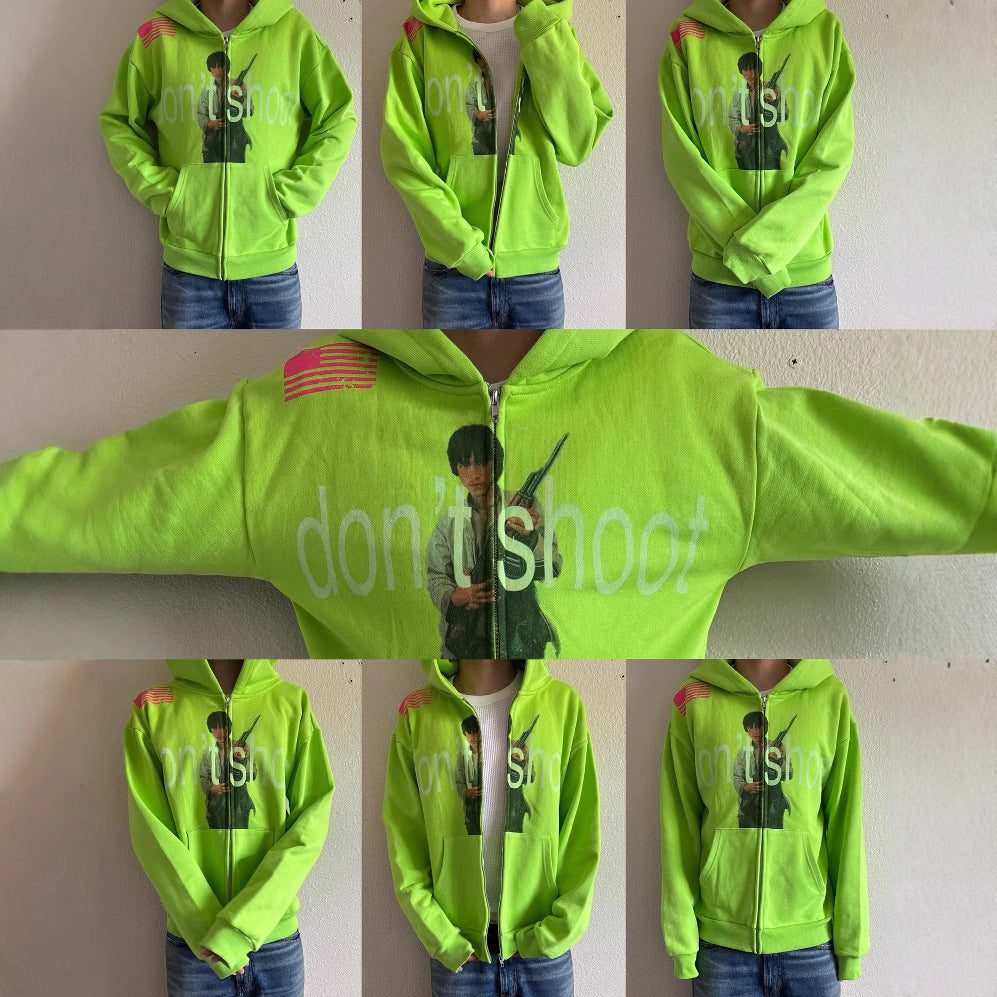Printed Pullover Hooded Sweatshirt