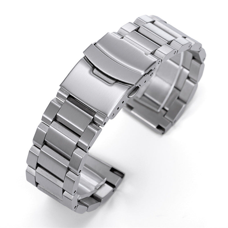 18/20/22/24mm Solid Three Bead Ladder Stainless Steel Watch Strap Men Watch Accessories