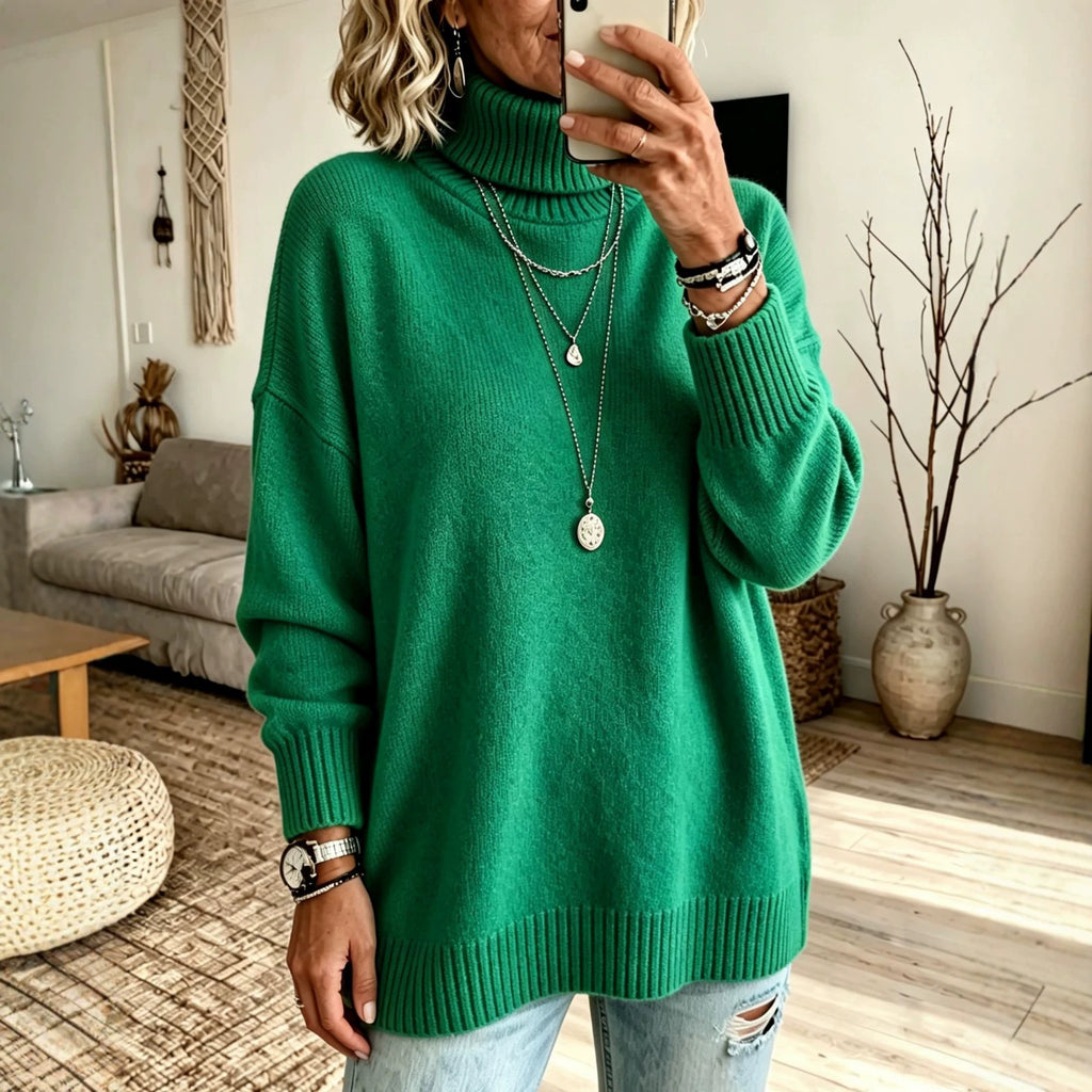 Women's High-Neck Knit Sweater